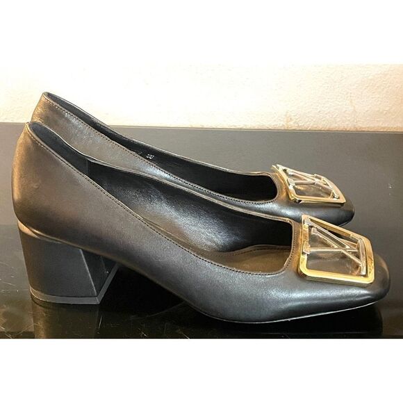 louis vuitton madeleine pump new black leather women’s shoes size 36/6 medium - Picture 4 of 15
